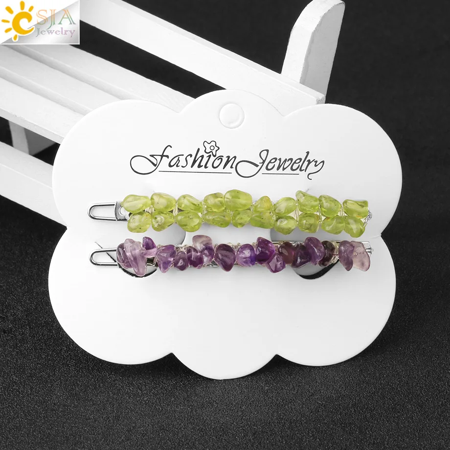 Женская заколка для волос CSJA G625 Золотистая заколка-пряжка с кристаллами