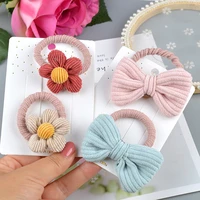 winter spring small ribbon bow with elastic hair bands kids hair accessories bowknot hair tie girls hair ropes hair gumries