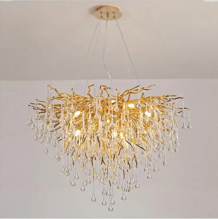 Люстра для гостиной Гонконгская роскошная хрустальная креативная алюминиевая