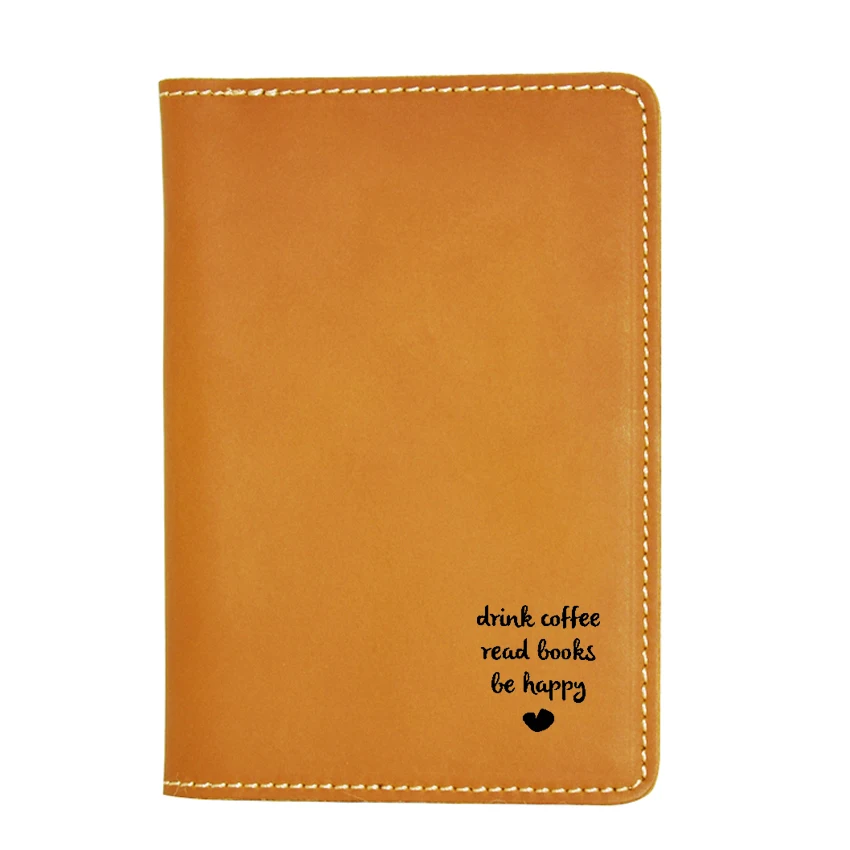 Кожаный кошелек для паспорта с гравировкой надписей напиток кофе | Багаж и сумки