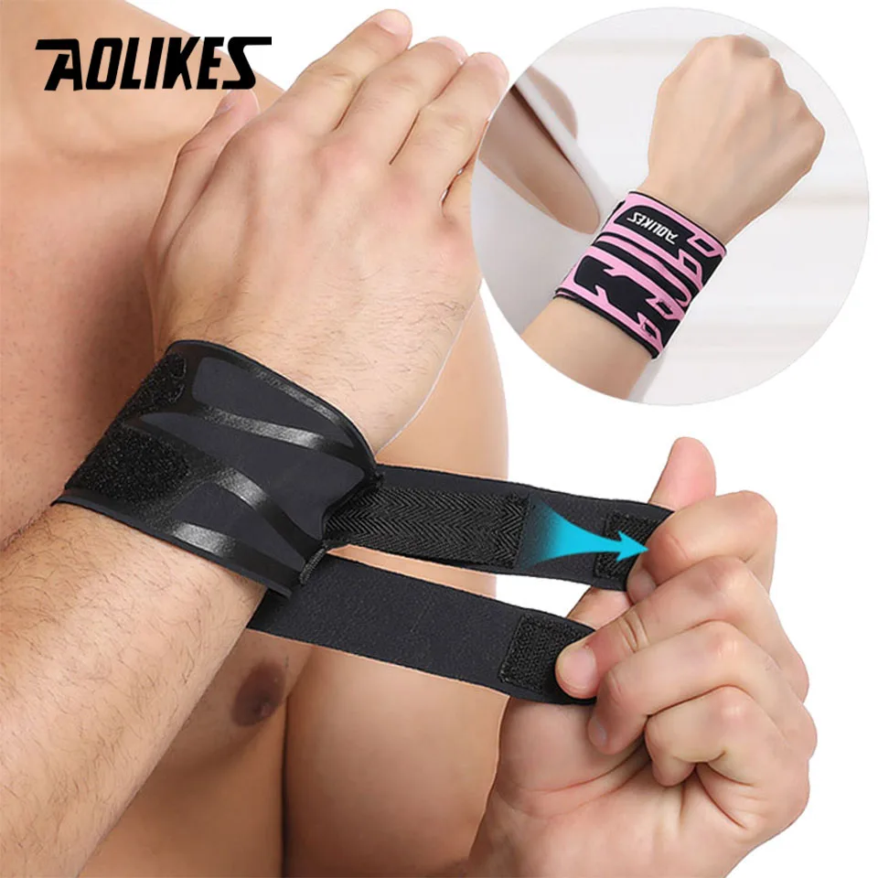 

AOLIKES 1PCS Thin Gym Wrist Wraps Wristband Bandage for Basketball badminton tennis Equipment Hand wrist Support Carpal Tunnel