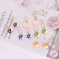 wholesale earrings 2021 trend pendants heart earrings for women simple vintage yin yang earrings