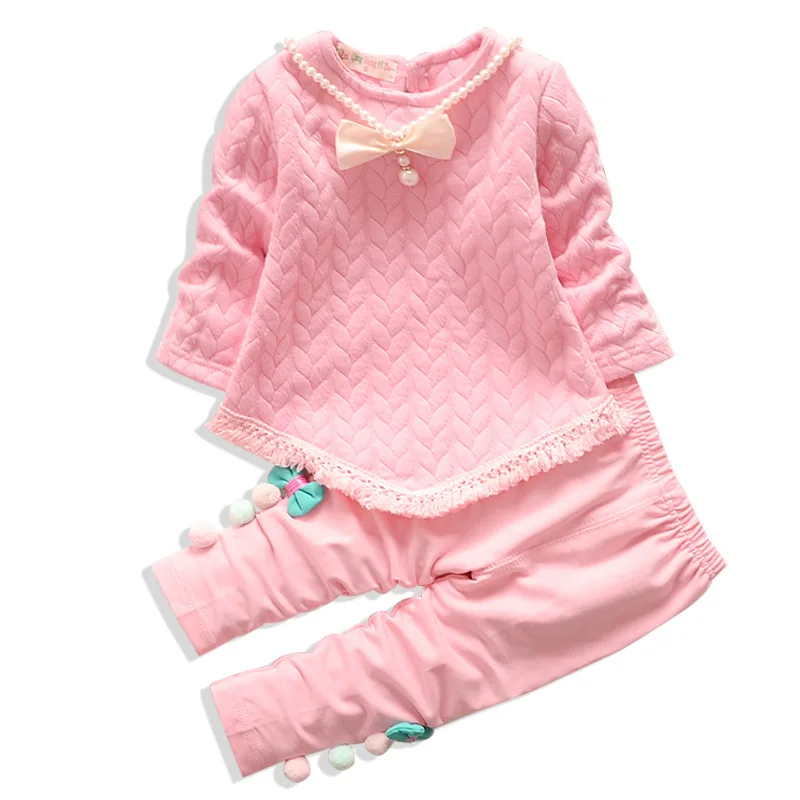 

2021 Children Spring Suit Korean Version Of Cotton Cute T-Shirt Pants Two-Piece Suit Girls Spring Clothes