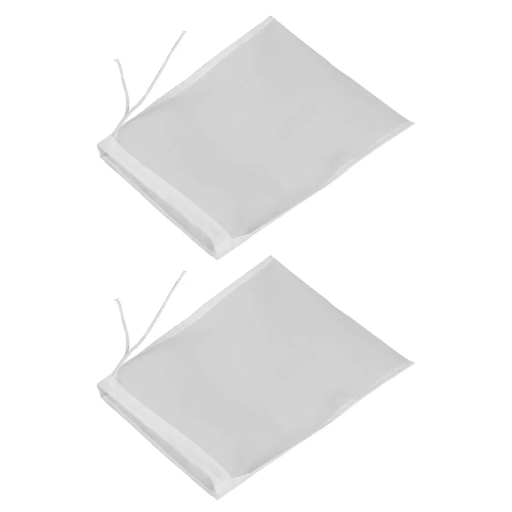 

2pcs Mesh Filter Bags with Drawstring Fruit Vegetable Filter Straining Bag