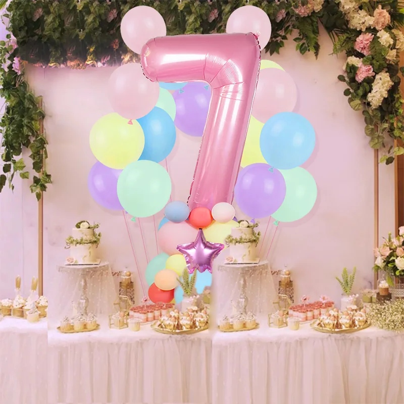 

54pcs Digit Helium Foil Birthday Party Balloons Number 0 1 2 3 4 5 6 7 8 9 Kits Birthday Number Ballon Balls Decoration for Kids