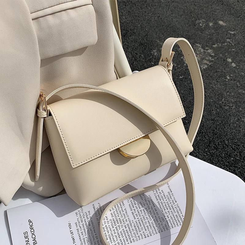 

Однотонная квадратная сумка через плечо, новинка 2021, Высококачественная женская дизайнерская сумка из искусственной кожи, роскошная бренд...