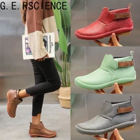 2021 autumn and winter womens shoes large size retro thick heel comfortable fashion simple short boots womens boots