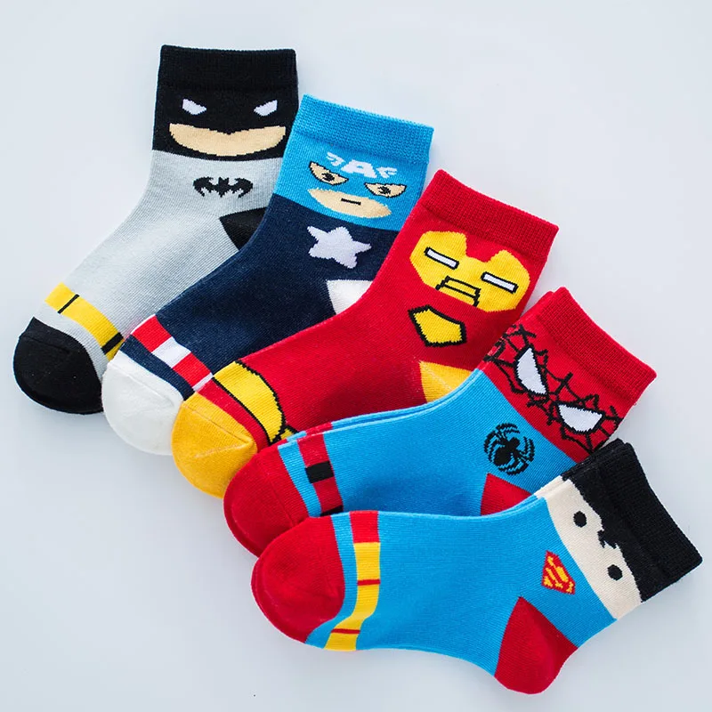 G random 1 piece 1 pairs 2 to 8 years kids Cartoon socks Super hero neonatal girls Breathable short Socks children baby stuff boys cotton Socks - Цвет: G random 1 piece
