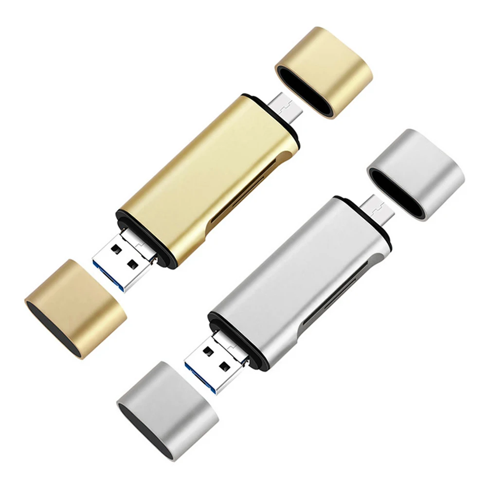 USB C Card Reader 3 in 1 Reading High Speed Memory for Android Type OTG Micro Flash Drive Cardreader Adapter | Компьютеры и офис