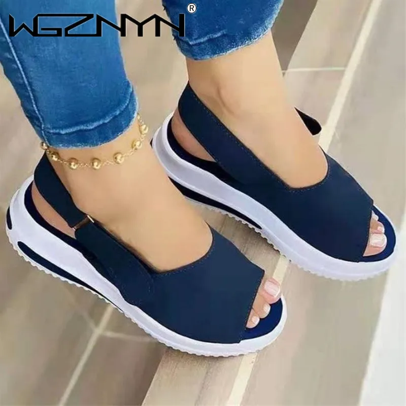 

2021 New Women Sandals Soft Stitching Ladies Sandals Comfortable Flat Sandals Women Open Toe Beach Shoes Woman Footwear