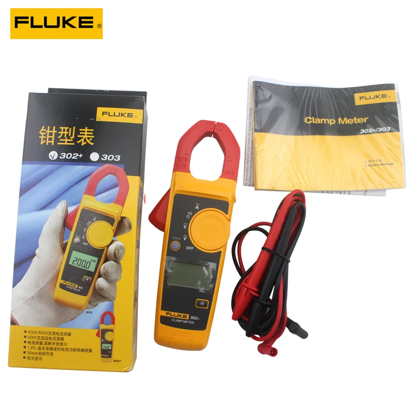 Портативный цифровой мультиметр-зажим FLUKE 302 + тестер DMM AC/DC F302 PLUS/F303/F305