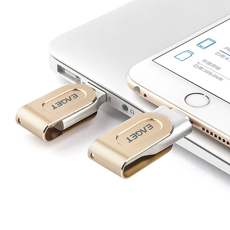 Eaget Lightning®Флэш-накопитель 128 ГБ 64 Apple®Сертифицированная флеш-карта MFI карта памяти