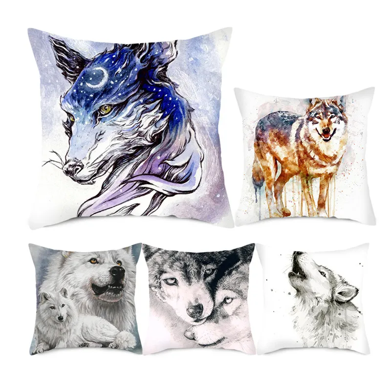 

Наволочки Fuwatacchi с принтом диких животных, декоративные наволочки 45x45