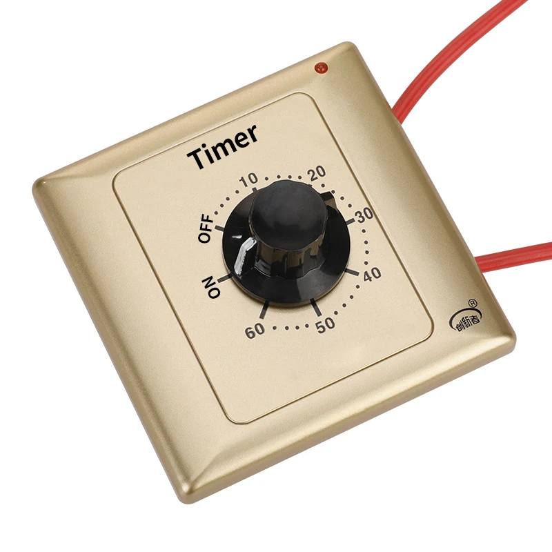 

60Minutes Golden High Power Pump Motor Countdown Digital Time Switch Universal Mechanical Timer 220V Light Switch Cover Buttons