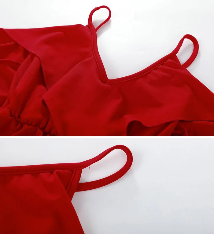 

2021Summer Woman Sexy Fashion V-Neck Sling Sleeveless Backless Lace-up Dress With Ruffled Girl Dress