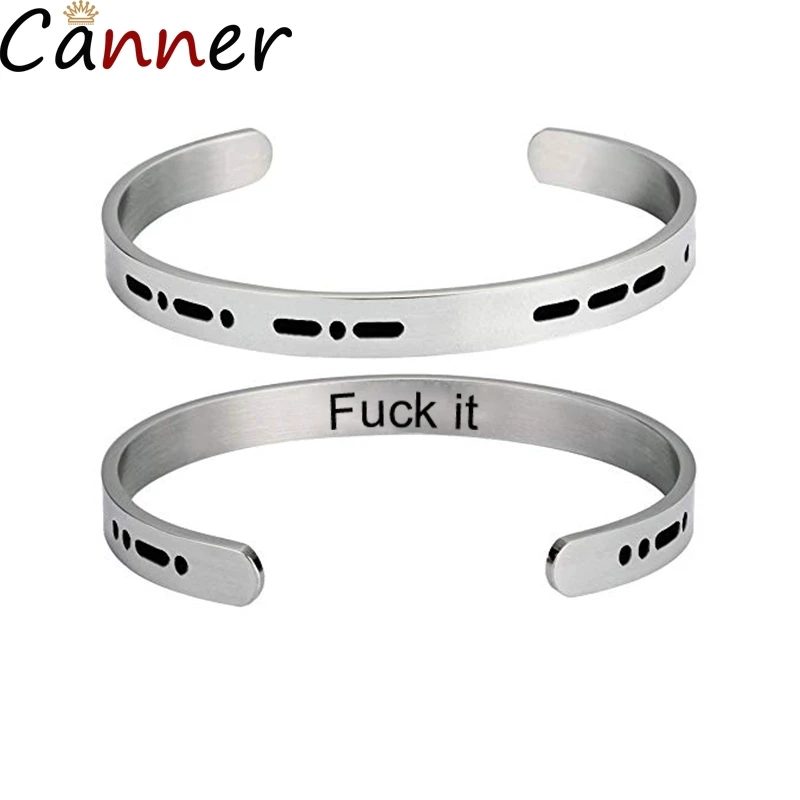 Новые модные браслеты с азбукой Морзе из нержавеющей стали женский браслет