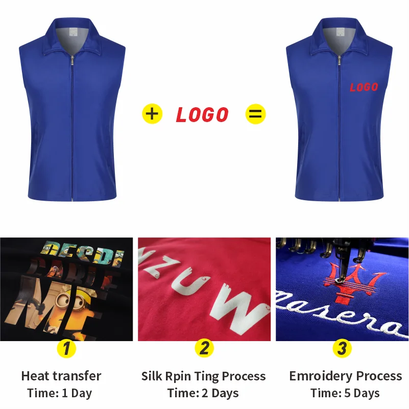 Бесплатный дизайн на заказ жилеты с принтом логотипа для мужчин и женщин
