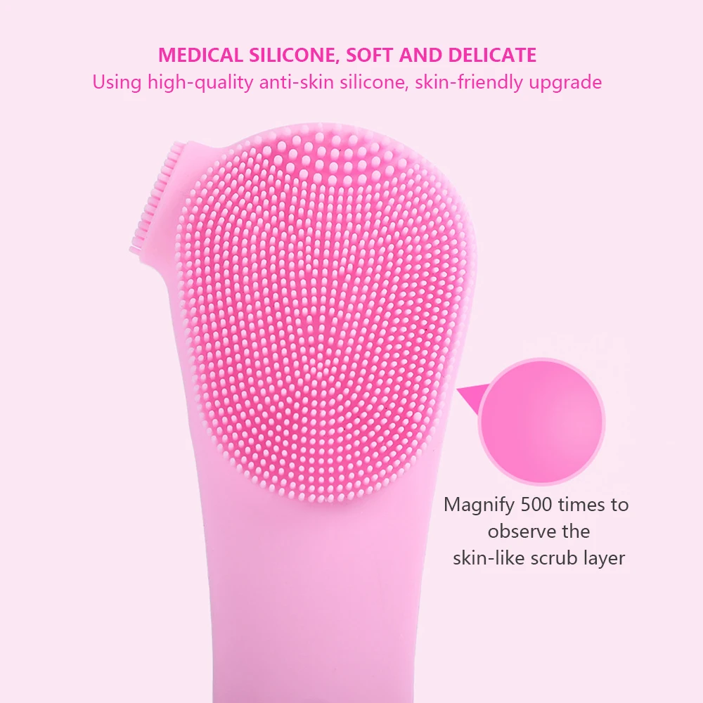 Электрическая Очищающая щетка для лица Водонепроницаемая силиконовая звуковая