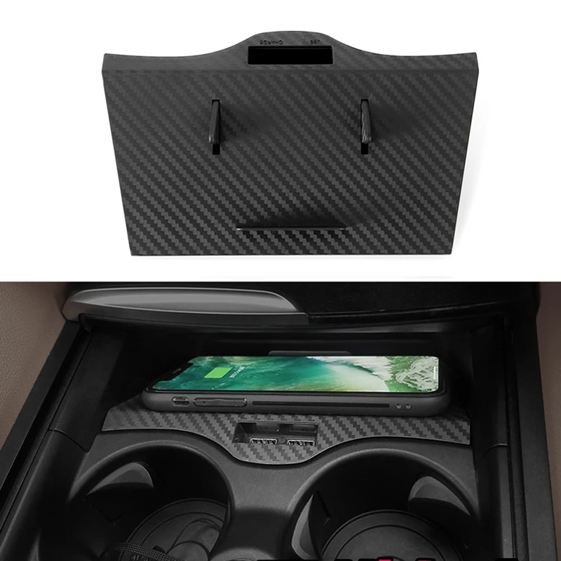 Беспроводное зарядное устройство из углеродного волокна для BMW 5 6 серии F10 G30 G38 G32