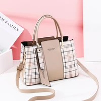 handbags 2020 new style plaid fashion stitching handbag large capacity all match bronze shouldercrossbody bag