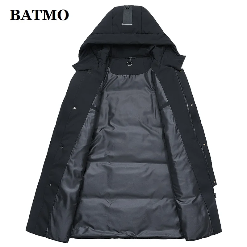 Мужская куртка на белом утином пуху с капюшоном батальных размеров YR8040|Мужские