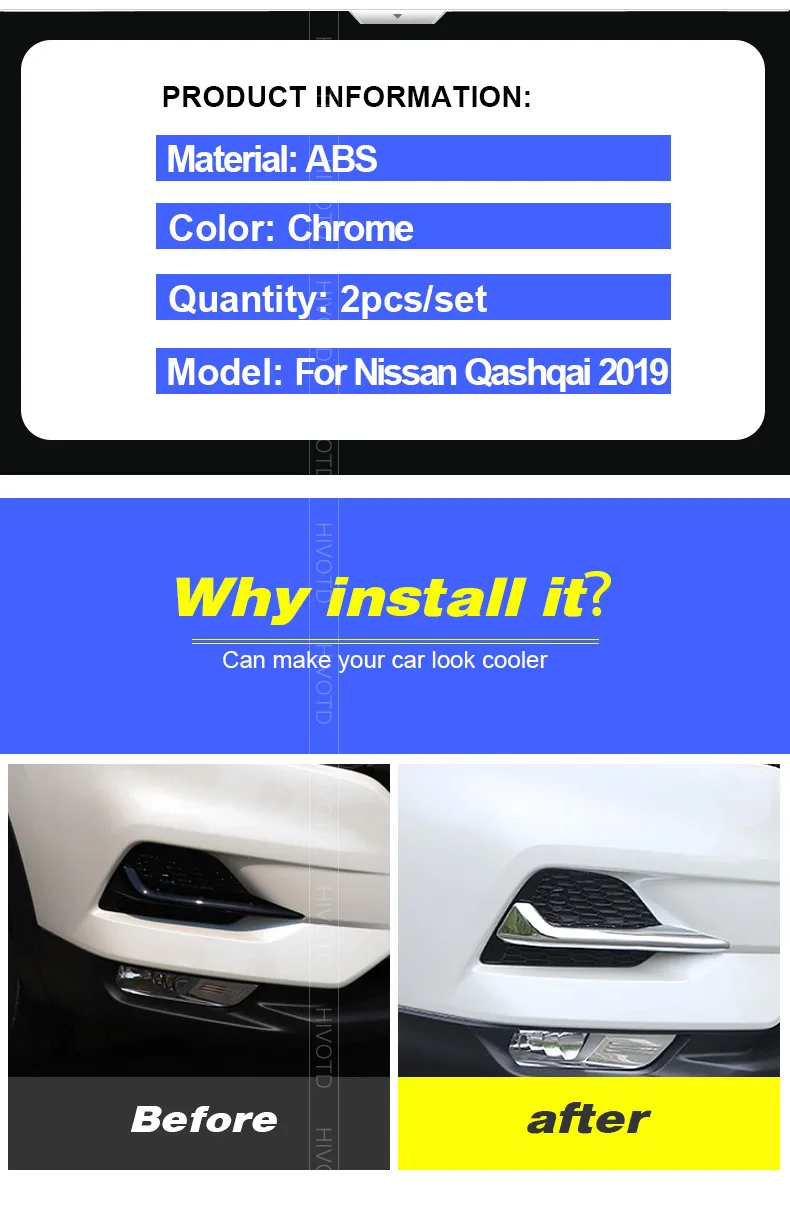 Hivotd для Nissan qashqai j11 Dualis автомобильный передний задний противотуманный светильник крышка для бровей рамка отделка ABS хром внешние аксессуары,автотовары аксессуары для авто