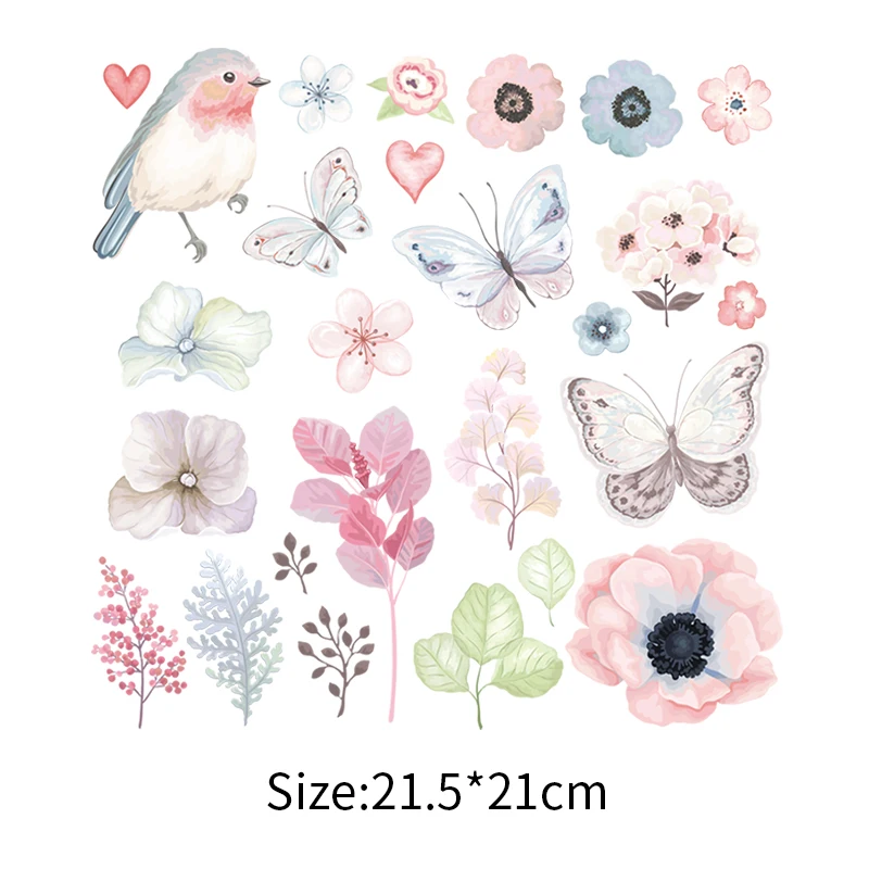 Наклейки с цветами теплопередающие парчи сделай сам легко использовать моющиеся