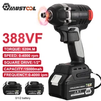 388vf 520n m brushless electric impact wrench rechargeable electric screwdriver cordless led pistol drill for makita 18v battery