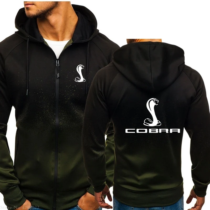 

2020NEW men design Casual Long Sleeve Hoodie Autumn Winter COBRA Sweatshirt male zipper Hooded jackets