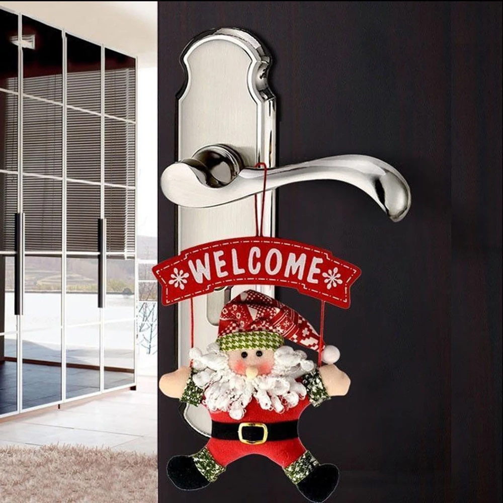 1Pcs Santa Claus Door Hanging Christmas Tree christmas decorations for home outdoor Non-woven Hanging Pendant Ornament Gifts