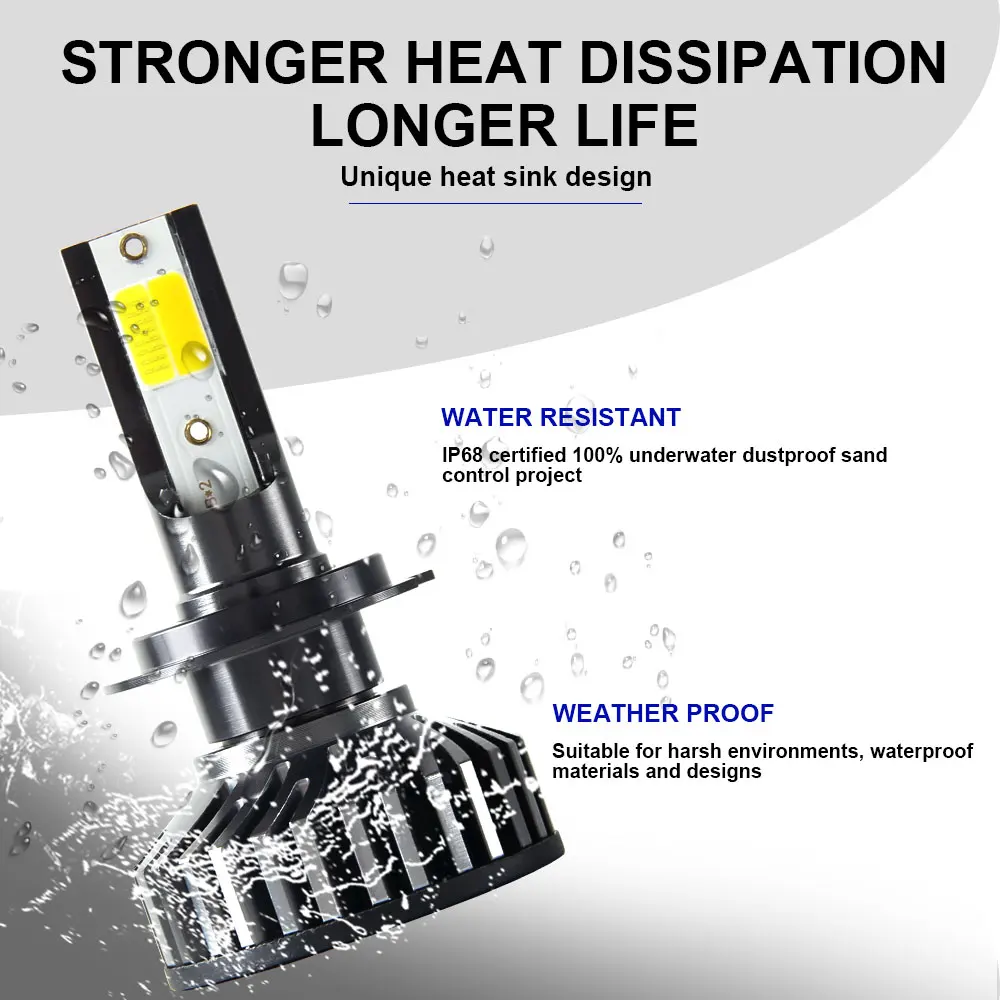 BraveWay 3000K + 6500K H7 LED CANBUS H1 H8 H11 Светодиодный ные лампы для автомобильных фар лм 72 Вт 12 В