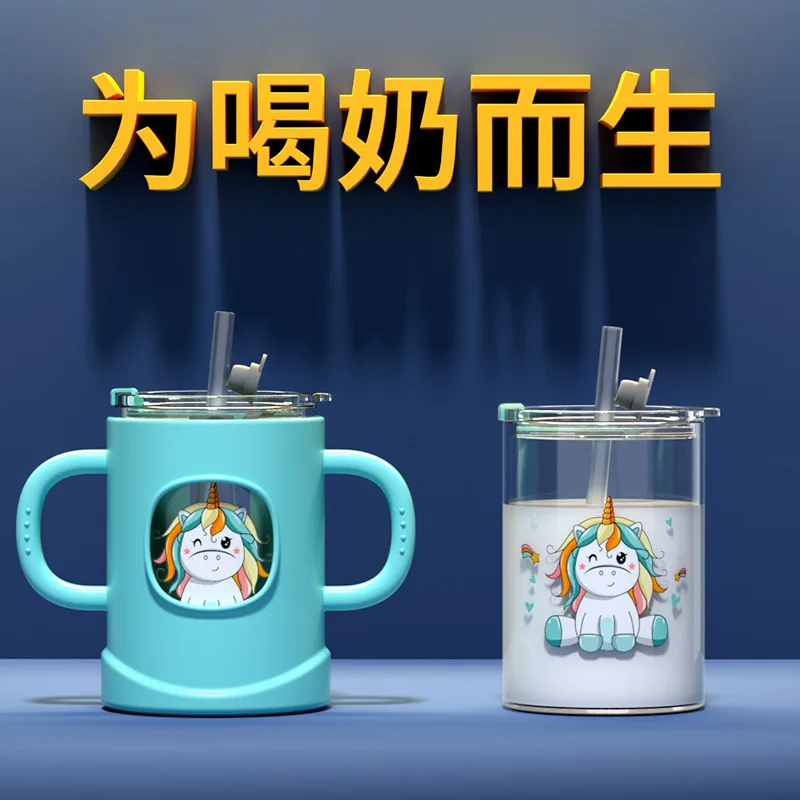 Детская стеклянная Бытовая чашка для молока со шкалой термостойкая стандартная