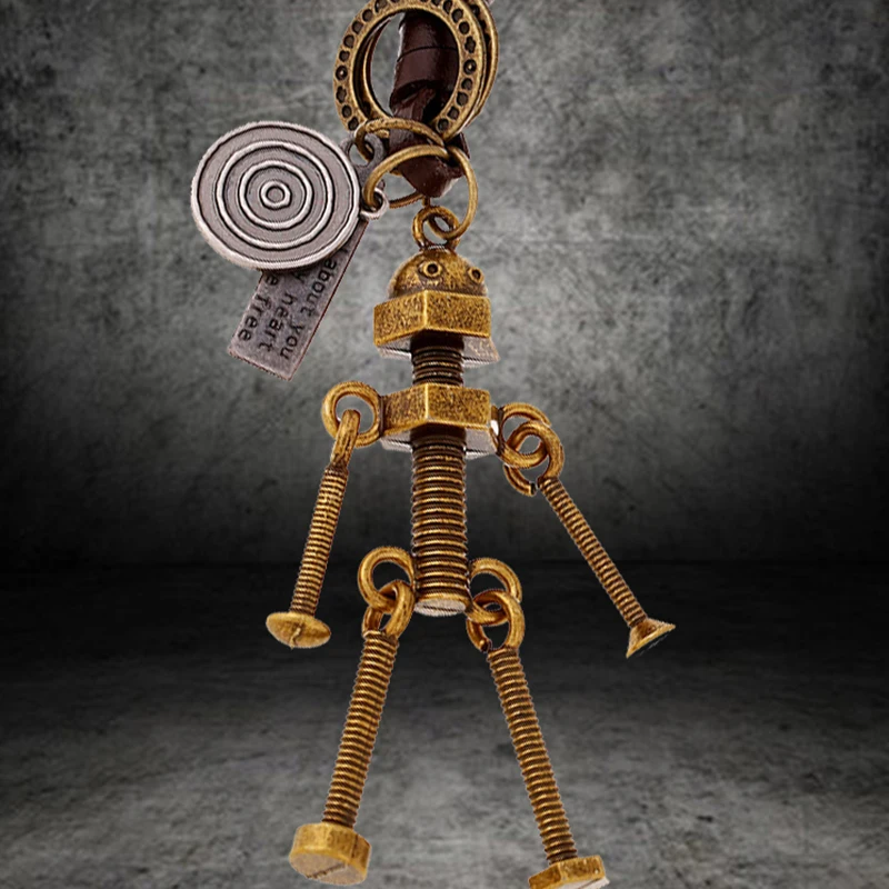 Подвижный винтовой брелок робот подвесной держатель винтажный стимпанк