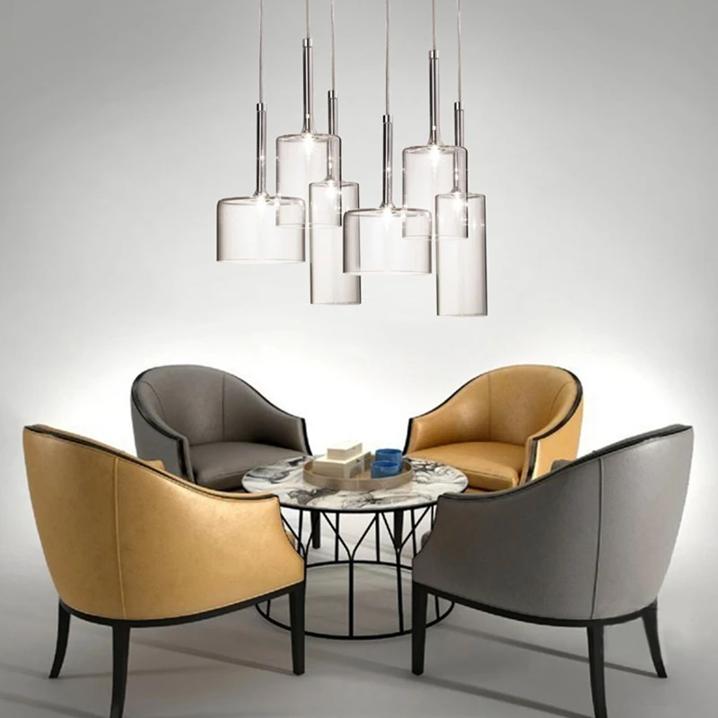 Lámparas de araña de cristal de colores nórdicos, lámpara colgante LED blanca cálida para sala de estar, mesa de comedor, cocina y dormitorio