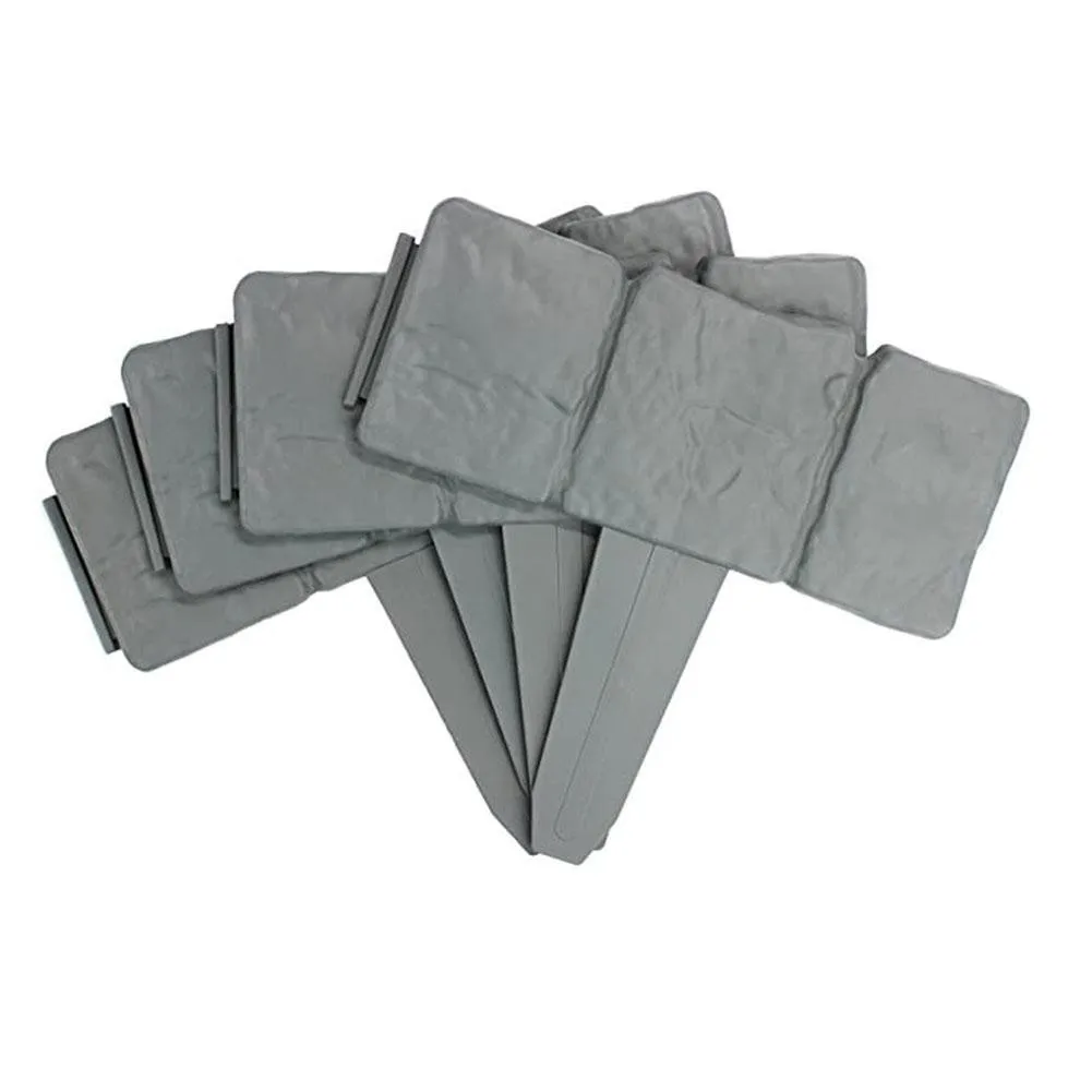 

1/10/20pcs Grey Garden Fence Edging Cobbled Stone Effect DIY Plastic Lawn Edging Plant Border Decorative Garden Landscape