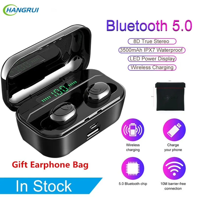 G6S TWS Bluetooth 5 0 наушники беспроводные 8D настоящие стерео банк питания спортивные