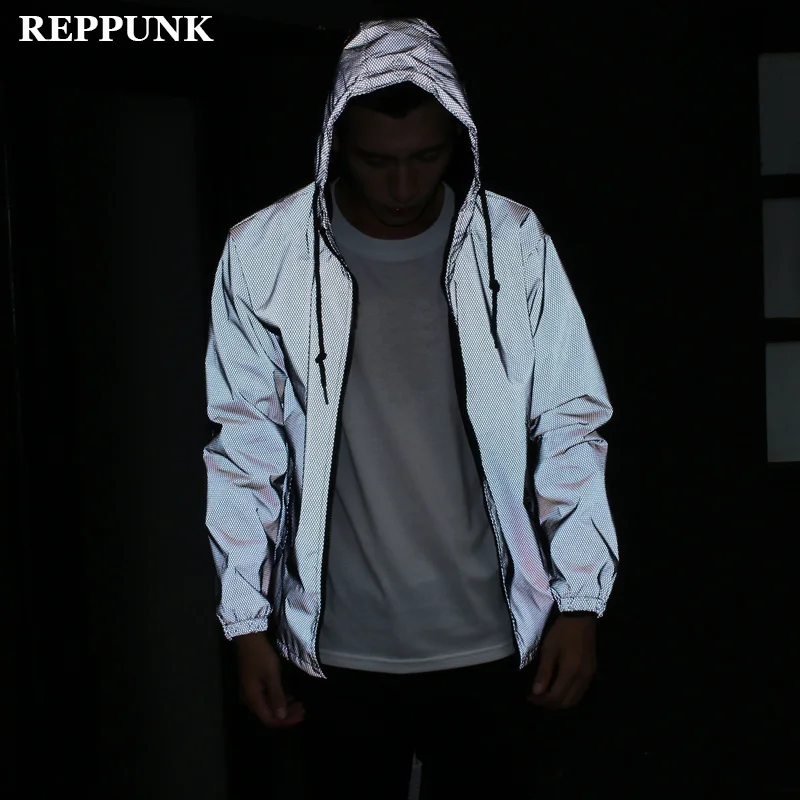 REPPUNK 2020 новая забавная Светоотражающая куртка с принтом для мужчин/женщин