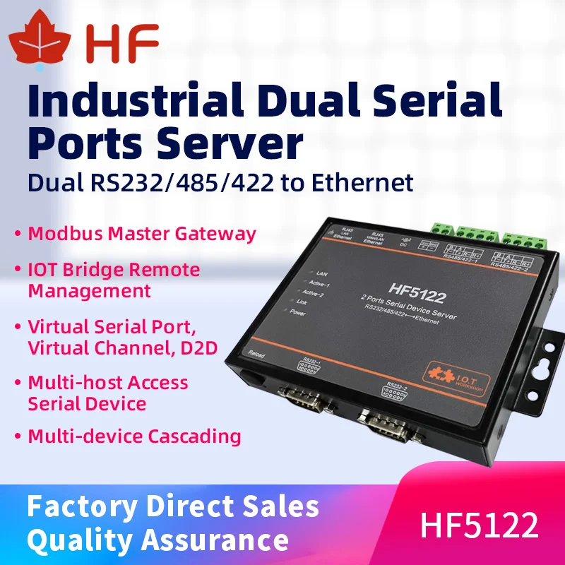 Высоковольтный последовательный преобразователь HF5122 RJ45 RS232/485/422 для Ethernet eCos с