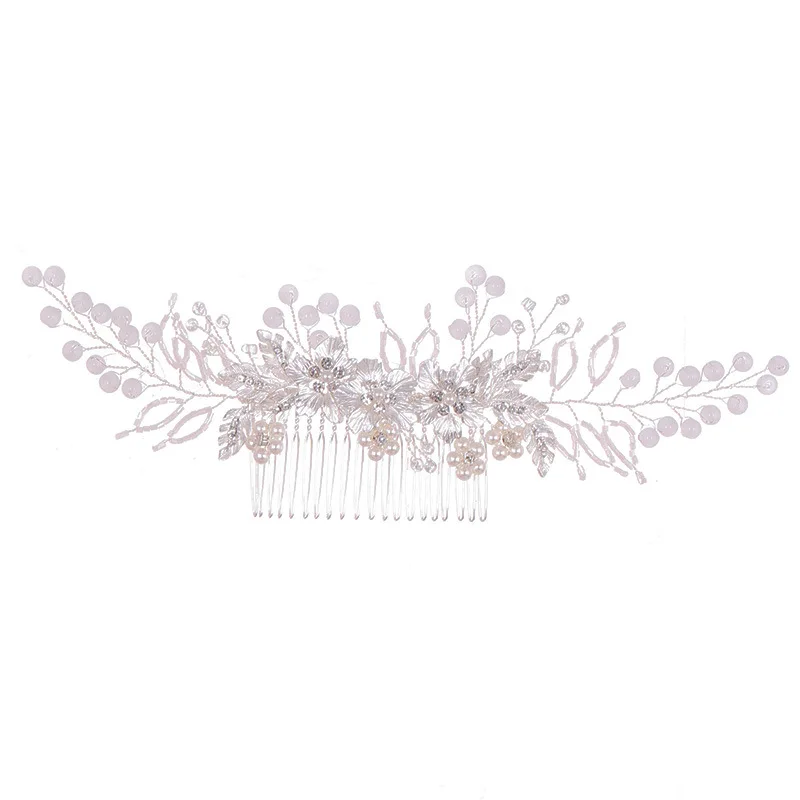 

Bride Creamy Crystal Flowers Hair Combs Handmade Bridal Hair Accessories