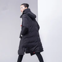 high quality winter jacket 2020 new thick white duck down parka european hooded orangblack women long coats lx281