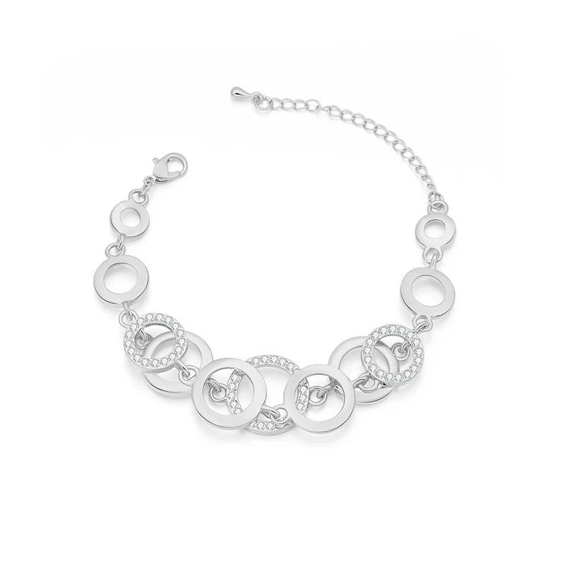 Многослойный Круглый Женский браслет из розового золота 2020 пробы с кругами и