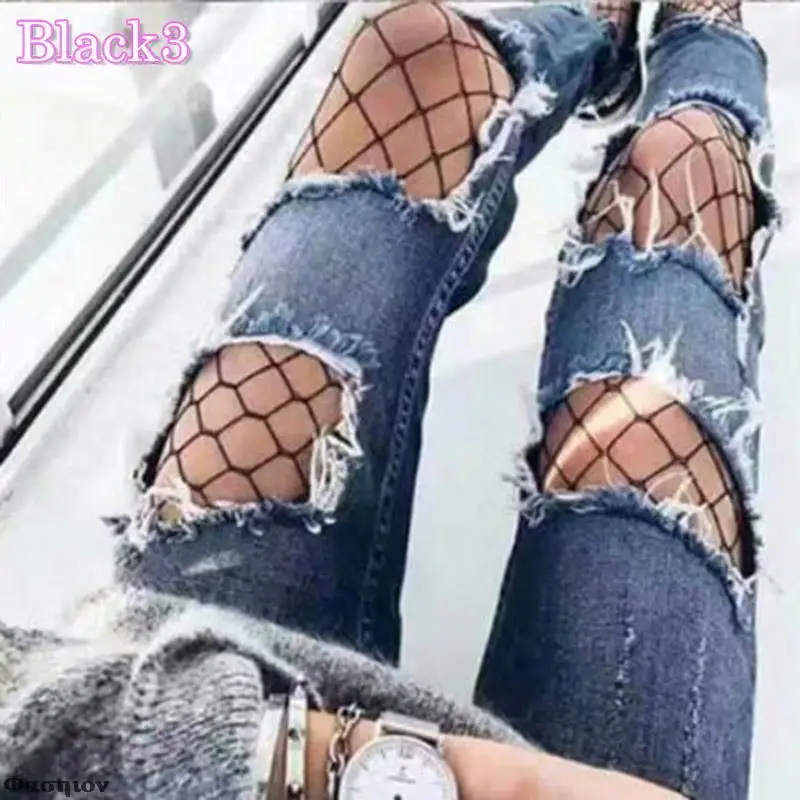 Ажурные Сексуальные колготки черные женские в сеточку чулки для клувечерние