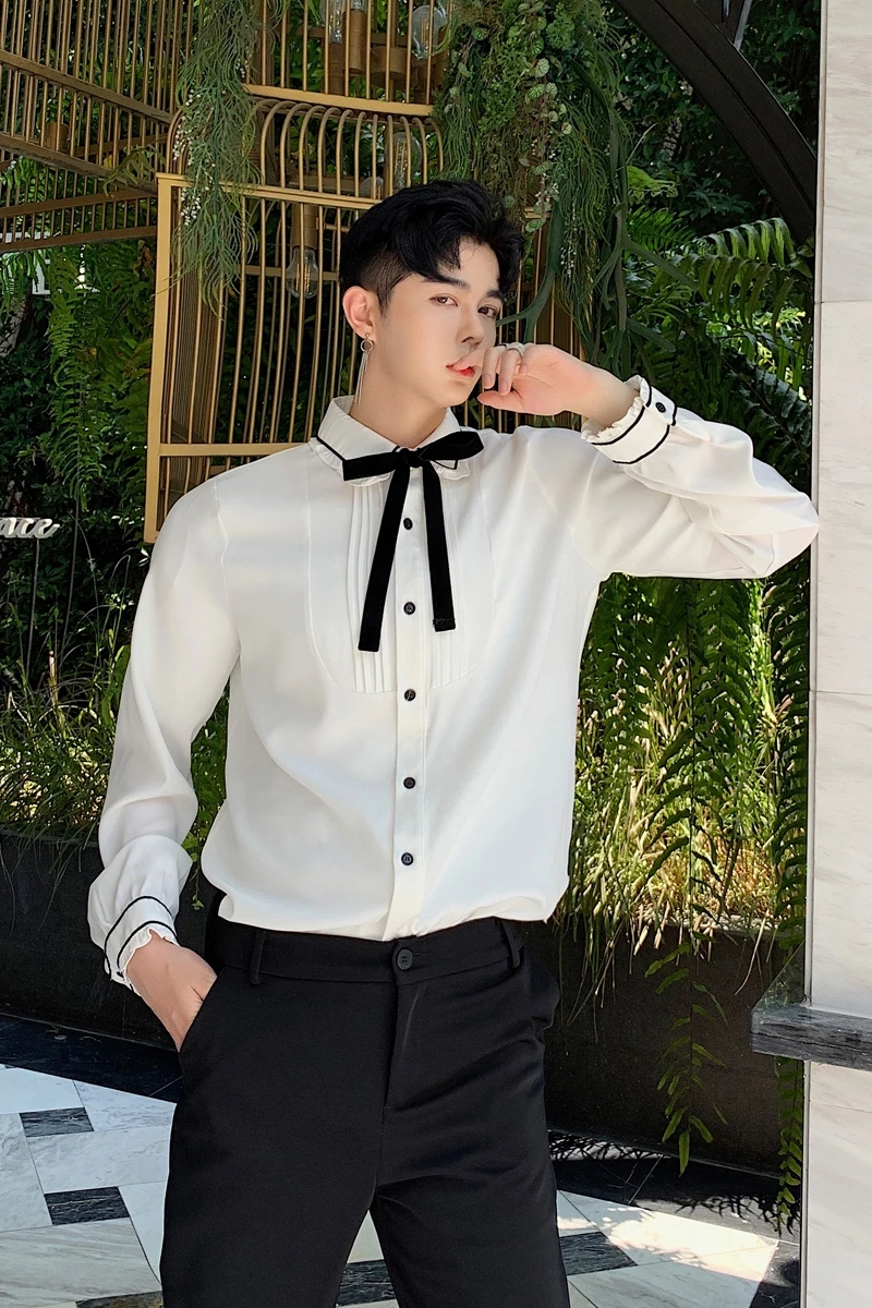 Рубашка с длинным рукавом кружевная хипстерская драпированная рубашка