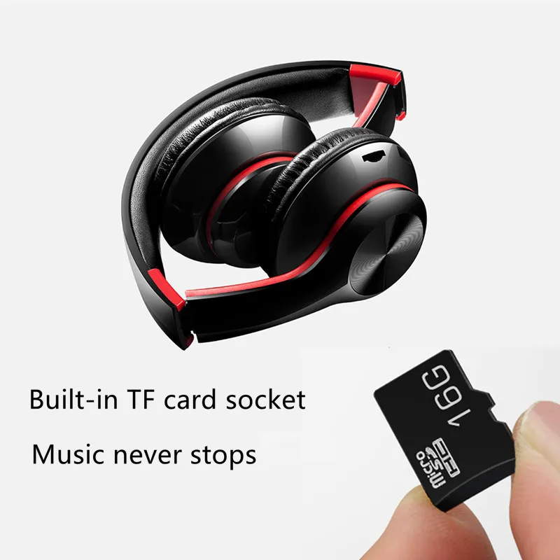 

Color Headphones Folding Wireless Bluetooth Wired Headphone Card Music Sports FM Convenient Subwoofer Microphone Telescopic
