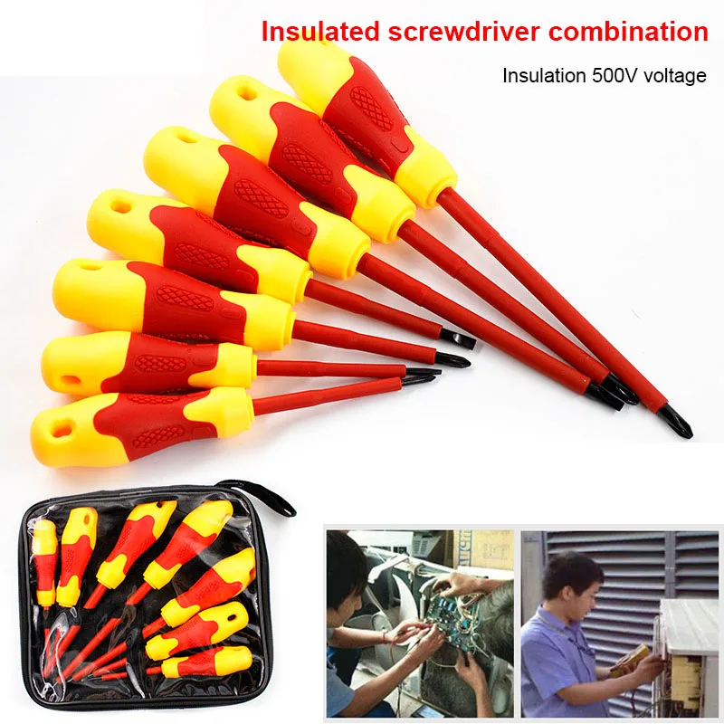 

8 Pcs Electricians Screwdriver Set Tool Electrical Insulated High Voltage Multi Screw Head Type D1