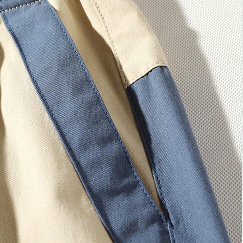 

BOLUBAO Summer New Men's Cargo Pants Quality Brand Men High Street Cotton Trousers Drawstring Straight Calf-Length Pants Male