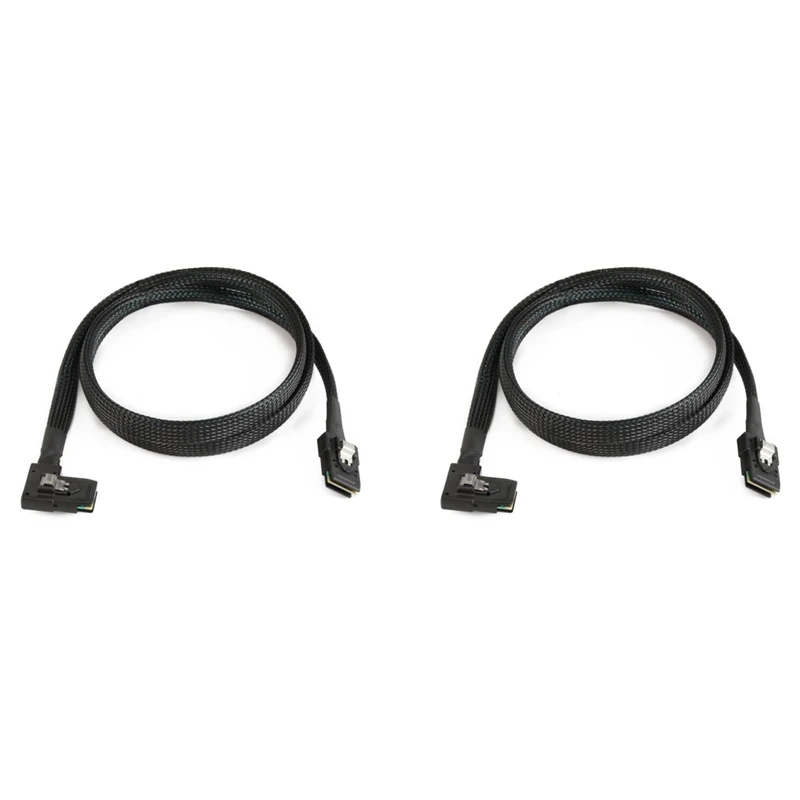 

Internal Mini SAS to Mini SAS Cord,SFF-8087 to Left Angle SFF-8087 Cord,Compatible with RAID/PCI Express Controller,2Pcs
