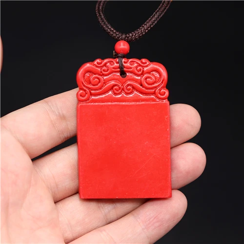 Китайский натуральный красный Органическая киноварь камень дракон кулон