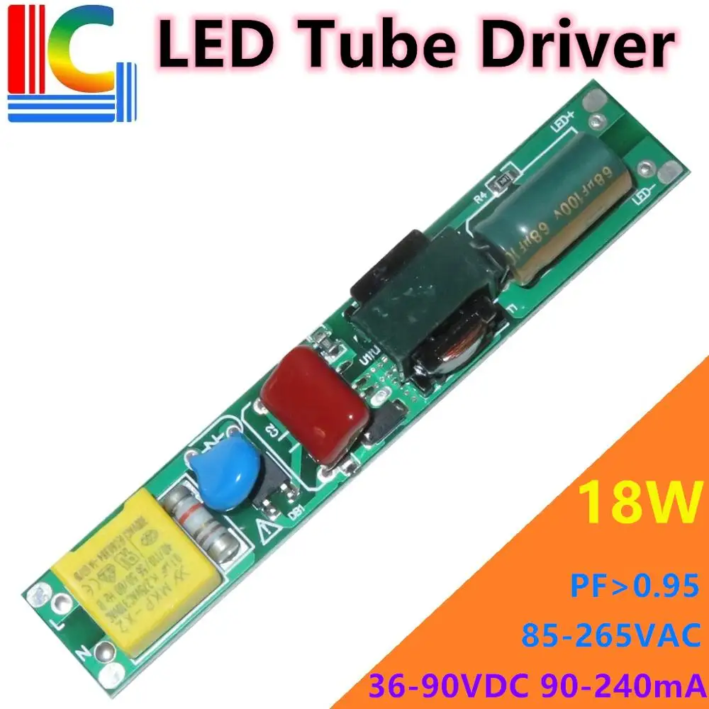 

6W 9W 12W 15W 18W LED Tube Driver 110V 220V AC to DC Power Supply 90mA 100mA 120mA 150mA 180mA 200mA 240mA T5 T8 transformer DIY