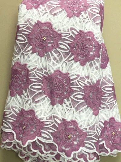 Новейшая нигерийская французская кружевная ткань с камнями вышитая бисером